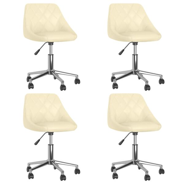 vidaXL Esszimmerst&uuml;hle 4 Stk. Drehbar Creme Kunstleder