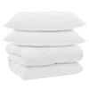 vidaXL Winterbettdecke mit Kissen 3 pcs Wei&szlig; Mikrofaser