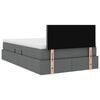 vidaXL Bett mit Stauraum und LED mit LED Dunkelgrau 120 x 190 cm Stoff