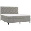 vidaXL Boxspringbett mit Matratze Hellgrau 160x200 cm Samt