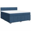 vidaXL Boxspringbett mit Matratze Blau 180x200 cm Stoff