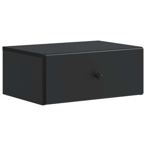 vidaXL Wandmontierter Nachttisch Schwarz 49 x 34,5 x 20 cm