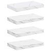 vidaXL Wandregal 4 pcs Wei&szlig; Marmor 40 x 23,5 x 4 cm Holzwerkstoff