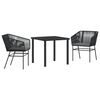 vidaXL Garten Essgruppe 9 pcs Schwarz Poly Rattan