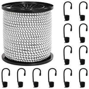 vidaXL Bungee-Schn&uuml;re mit Haken 4 mm Schwarz und Wei&szlig; PP und Gummi