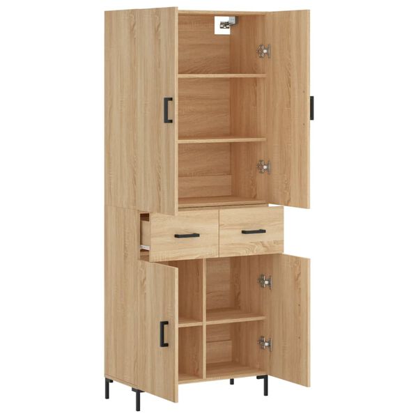 vidaXL Highboard Sonoma-Eiche 69,5x34x180 cm Holzwerkstoff