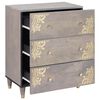 vidaXL Sideboard Grau und Gold 60 x 33 x 75 cm Massivholz Mango