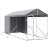vidaXL Outdoor-Hundezwinger mit Dach Silbern 2x6x2,5m Verzinkter Stahl