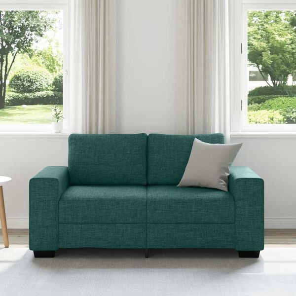 vidaXL 2-Sitzer-Sofa Dunkelgr&uuml;n 160x77x82 cm Stoff