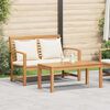 vidaXL Bank mit Kissen 2 pcs Braun und Creme Massivholz Teak
