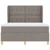 vidaXL Boxspringbett mit Matratze Dunkelgrau 90x190 cm Taupe Stoff