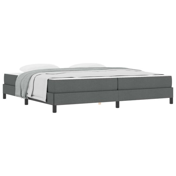 vidaXL Boxspringbett mit Matratze Dunkelgrau 200 x 200 cm Stoff