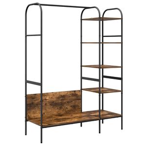 vidaXL Kleiderst&auml;nder mit Regal Braun Eichen-Optik 120 x 44 x 160 cm