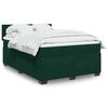 vidaXL Boxspringbett mit Matratze Dunkelgr&uuml;n 140x190 cm Samt
