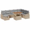 vidaXL Gartensofa-set 9 stk. Beige Poly-Rattan