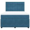 vidaXL Boxspringbett mit Matratze Blau 160x200 cm Samt