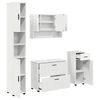 vidaXL Badezimmerm&ouml;bel-Set mit Regal 4 pcs Wei&szlig; Sperrholz und Metall