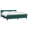 vidaXL Boxspringbett mit Matratze Dunkelgr&uuml;n 180x220 cm Samt