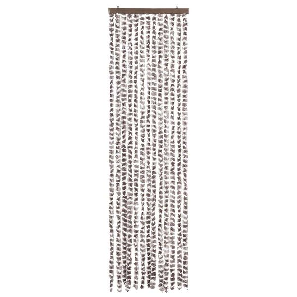 vidaXL Fliegenvorhang Taupe und Wei&szlig; 56x200 cm Chenille
