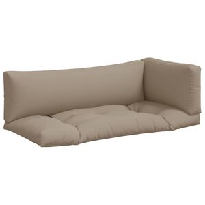 vidaXL Palettenkissen 3-tlg. Taupe Stoff