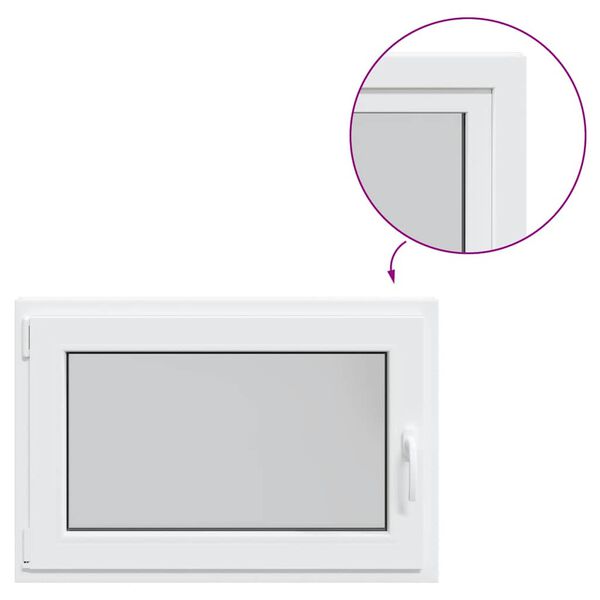 vidaXL Kellerfenster "RISOR" 90x70 cm Drehkipp DIN Links Wei&szlig;