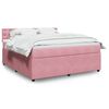 vidaXL Boxspringbett mit Matratze Rosa 180x200 cm Samt