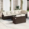 vidaXL Gartensofa-set Braun und Creme 55 x 55 x 37 cm Poly-Rattan