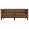 vidaXL Chesterfield-Sofa 2-Sitzer Braun Kunstleder