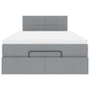 vidaXL Ottoman-Bett mit Matratze & LEDs Hellgrau 120x190 cm Stoff