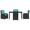vidaXL Garten Essgruppe 5 pcs Schwarz Poly Rattan