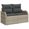 vidaXL Garten-Sofa-Set mit Kissen 6 pcs Hellgrau Poly Rattan