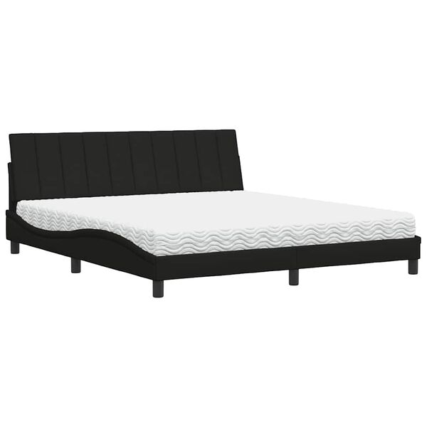 vidaXL Bett mit Matratze "Hanko" Schwarz 180x200 cm Stoff
