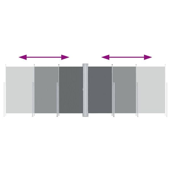 vidaXL Seitenmarkise Ausziehbar Anthrazit 200x600 cm