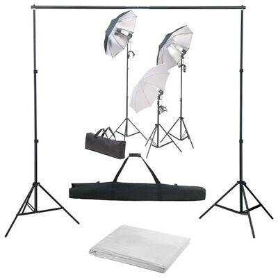 vidaXL Fotostudio-Set mit Lampen und Hintergrundsystem
