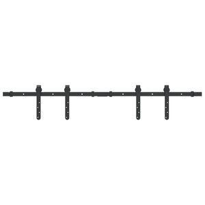 vidaXL Schiebet&uuml;rbeschlag Set f&uuml;r Schrankt&uuml;ren 122 cm Karbonstahl