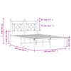 vidaXL Bettgestell mit Kopfteil Metall Schwarz 120x200 cm