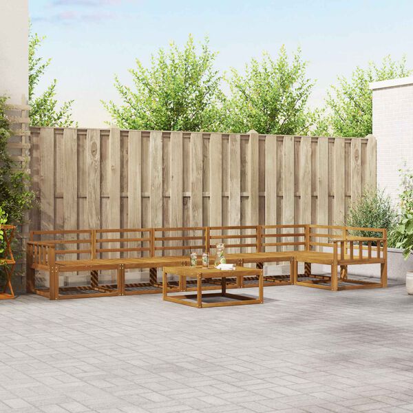 vidaXL Outdoor-Sofagarnitur 7 pcs Natur Massivholz Akazie