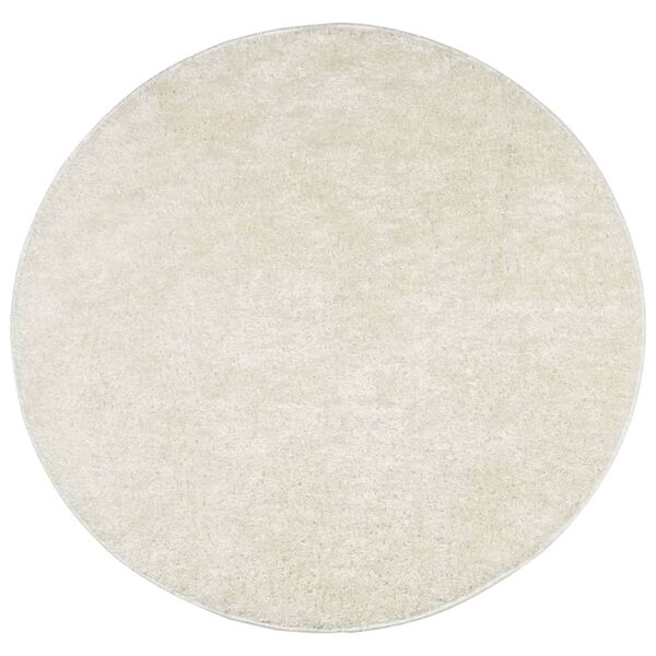 vidaXL Teppich ISTAN Hochflor Gl&auml;nzend Creme &Oslash; 160 cm