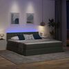 vidaXL Bett mit LED-Lichtleisten Dunkelgrau 180 x 200 cm Stoff
