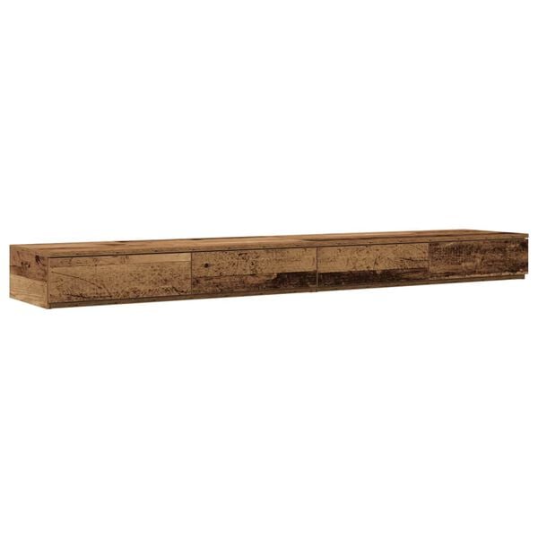 vidaXL Bettschubladen Altholz 200 x 36,5 x 16,5 cm Holzwerkstoff