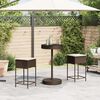 vidaXL 3-tlg. Gartenbar-Set mit Kissen Braun Poly Rattan