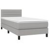 vidaXL Boxspringbett mit Matratze Hellgrau 100x200 cm Stoff