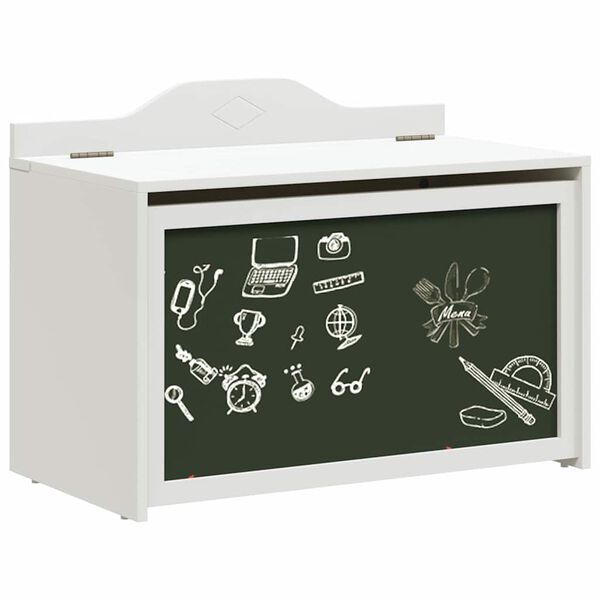 vidaXL Spielzeugbox mit Speicher Weiß 73 x 33 x 55 cm Holzwerkstoff