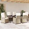 vidaXL Garten Essgruppe mit Kissen 7 pcs Beige Poly-Rattan