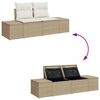 vidaXL Gartensofa-set mit Kissen mit Speicher 10 pcs Beige Poly Rattan