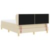 vidaXL Boxspringbett mit Matratze Creme 140 x 200 cm Stoff