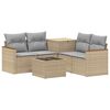 vidaXL Sofa Set 6 stk. Beige und Hellgrau Polyrattan und Stahl