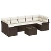 vidaXL Gartensofa-set 8 stk. Braun Poly-Rattan
