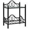 vidaXL Nachttisch Stahl und Hartglas 45x30,5x60 cm Schwarz