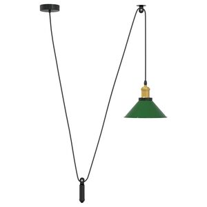 vidaXL Pendelleuchte H&ouml;henverstellbar E27 Gr&uuml;n Gl&auml;nzend &Oslash; 22 cm Metall